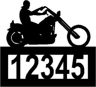 Custom Biker Motorcycle Address Sign Steel Chopper Hog