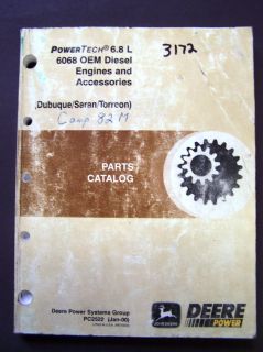   Deere 6 8L 6068 Diesel Engines and Accessories Parts Manuals