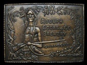 Vintage 1970s Adolph Coors Co Brewery Golden Colo Beer Belt Buckle 
