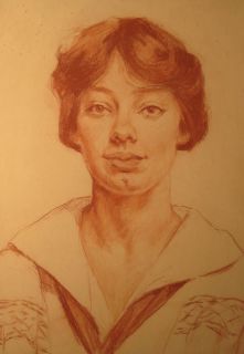 Agnes Richmond Original Drawing Portrait African American Woman 1920s 