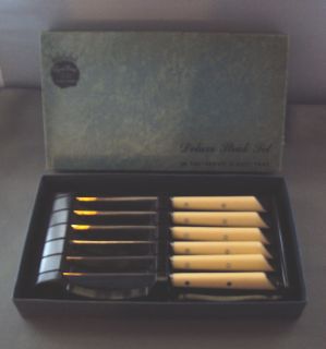 Vintage Boxed Set of 6 Steak Knives by Royal Brand Cutlery Company 