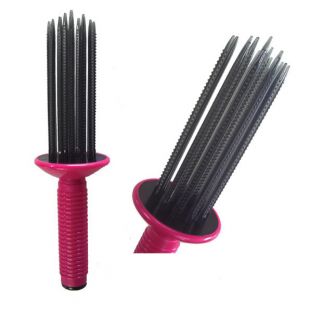 Airy Curl Tong Wavy Brush Hair Comb Style DIY Curler Roller Tool Salon 