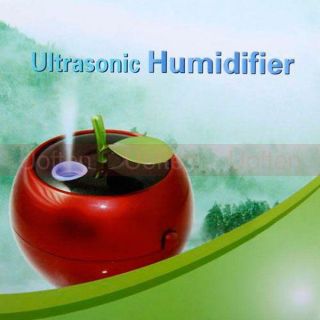 3W Apple Shaped USB Ultrasonic Air Humidifier Mist Anion Moist DC 5V 