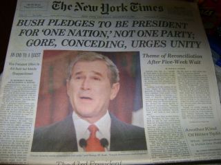 President George W Bush Al Gore December 2000 election New York Times 