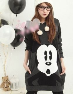 Korean Womens Cute Disney Mickey Mouse Hoodie Sweatshirt Outerwear 