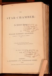 1854 William Harrison Ainsworth The Star Chamber An Historical Romance 