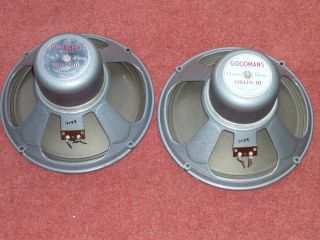   vintage pair GOODMANS Orlin III speakers CORRECT tweeters akin Tannoy