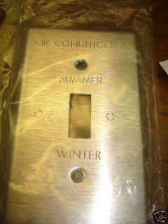 Air Conditioning Single Switch Plate Metal Labeling New