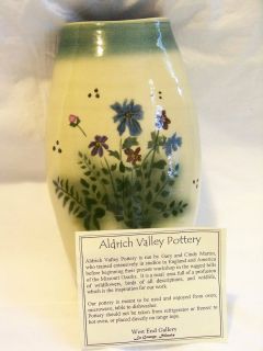 Aldrich Valley Wild Flowers Pottery Vase Hand Crafted in Missouri 