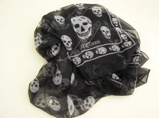 Alexander McQueen Black Skull Inspired Scarf
