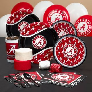 ALABAMA CRIMSON TIDE COLLEGE FOOTBALL PARTY PACK FOR 8 PARTY SUPPLIES 