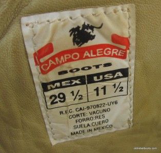 Campo Allegre Cream Ostrich Roach Killer Xtoe Cowboy Boots Men 11 5 