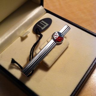 New Alfred Dunhill Tie Clasp Bar Tack Clip Dice Gambler in Sterling 