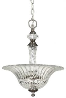 allen roth 3 Light Pewter Island Light with Crystal Glass Shade