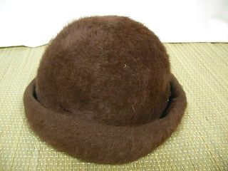 Vtg 50s B. Altman Chocolate Mohair Cloche Flapper Ladies Hat