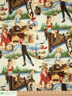 Alexander Henry The Great Outdoors Pin Up Cotton Fabric