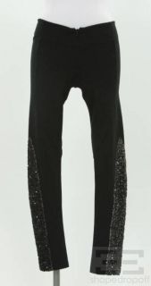 alice olivia black sequin ankle leggings