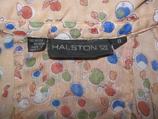 Vintage Ladies Womans Blouse Top Fruit Halston VI Polyester Hong Kong 