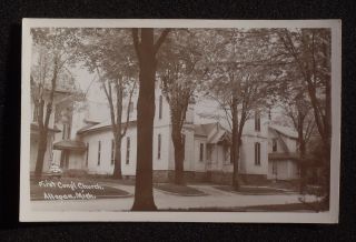 RPPC 1940s First Congregational Church Allegan MI Michigan
