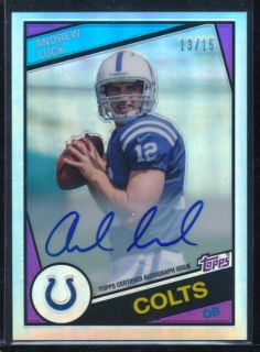 ANDREW LUCK 2012 TOPPS CHROME 1984 REFRACTOR REF AUTO AUTOGRAPH 13 15 