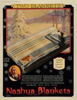 1927 Ad Amory Browne Co Nashua Blankets Sets Winter Original 