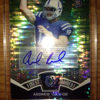 2012 Topps Finest Moments ANDREW LUCK RC Pulsar Refractor 1/10 Auto. 1 
