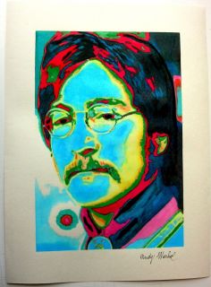 Andy Warhol John Lennon Watercolor Drawing