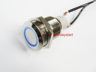 Push Button Angel Eye Blue Led 16mm hole required 12V Metal Switch 