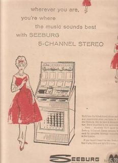 seeburg 5 channel stereo juke box 1960 ad time left