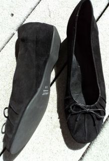 Authentic Amalfi by Rangoni Black Suede & Leather Slippers 8M 