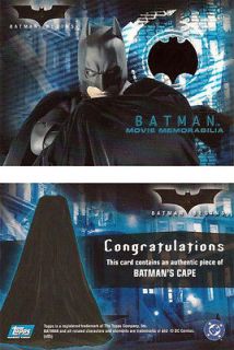 Batman Begins Movie Memorabilia Card   Batmans Cape (Topps, 2005)