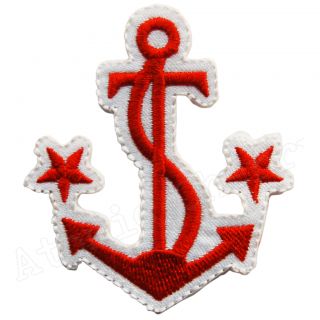 Anchor Iron on Patch Nautical Sailor Rockabilly Retro Pin Up Costume 