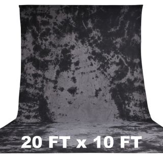 10 x 20 Hand Painted Scenic Muslin Backdrop Photography Dyed Black 