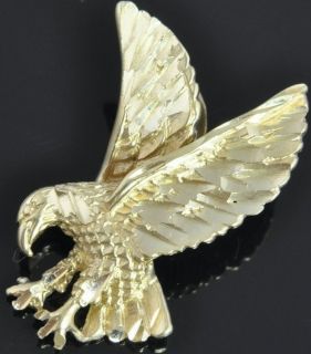 Estate Vintage Michael Anthony 14K Yellow Gold Bald Eagle Bird 3D 