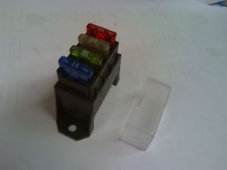 ATC/ATO 4 WAY RAISED FUSE BLOCK WITH CLEAR COVER AUTO CAR TRUCK 