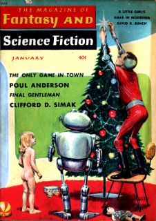   Science Fiction ASIMOV Poul Anderson ROBOT Santa Decorating Tree 1960