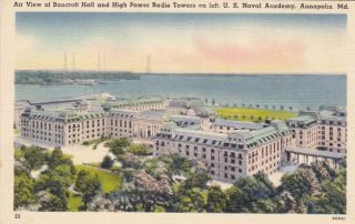 Annapolis Maryland Aerial View Bancroft Hall US Naval Academy Vintage 