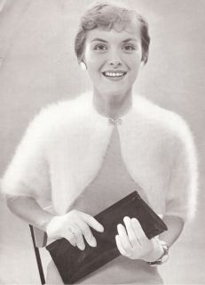 Vintage Angora Prom Bolero Sweater Shortie Knit Pattern