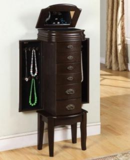    Vintage Italian Influenced Transitional Wooden Boxes Jewelry Armoire