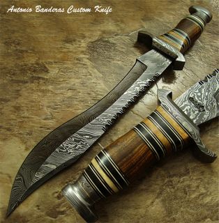 Antonio Banderas Custom Damascus Ranger Bowie Knife A Work of Art 