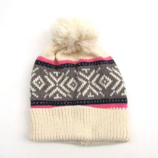 Men Women Fold Up Cable Knitted Beanie Pom Pom Beanies Winter Hat 
