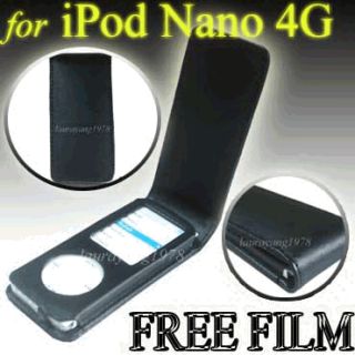   leather case for apple ipod nano 4th gen x 1 free screen protector