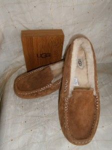 UGG Ansley Slipper Shoes Chestnut Brown Suede US Sz 9 New w Box