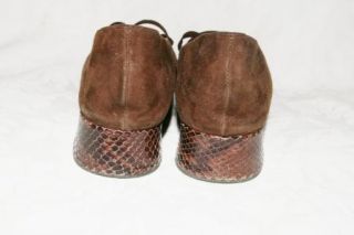 Anyi Lu Italy Brown Suede Mary Jane Flats Womens 38 8