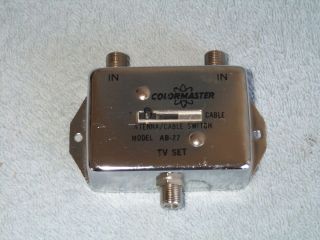 Colormaster Antenna Cable Switch Model AB 27 Coax Cable