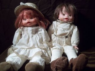 VINTAGE PAULINE BJORNESS JACOBSEN TWIN DOLLS BROTHER AND SISTER