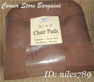 PC Brown Chair Pads Chair Cushions Faux Suede 4 PC Set New