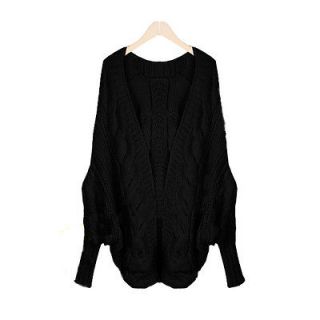Lady Loose Warm Sweater Coat Wool Knit Cardigan Outwear Batwing 
