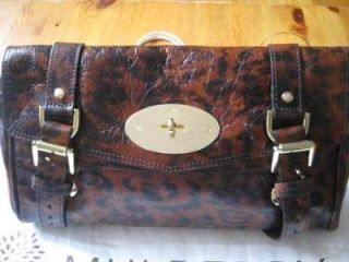 bnwt mulberry alexa oak shiny leopard clutch bag time left