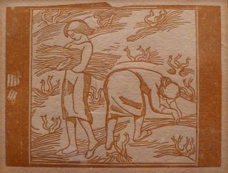 Aristide Maillol Original Sanguine Woodcut 1940 Listed Artist